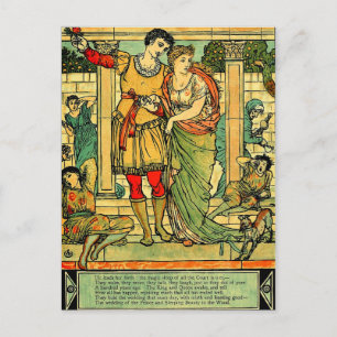 Antique Romantic Walter Crane Sleeping Beauty Postcard
