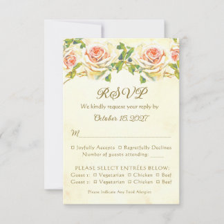 Antique Rose 3.5 x 5 RSVP Card Flat