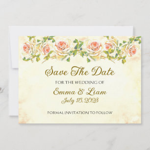 Antique Rose 5 x 7 Flat Save The Date 