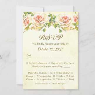 Antique Rose 5 x 7 RSVP Card Flat