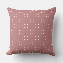 Antique Rose and white dots Throw Pillow