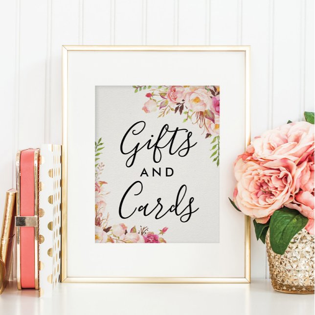 Antique Rose Bridal Shower Gifts and Cards Poster (Creator Uploaded)