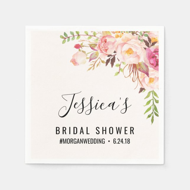 Antique Rose Bridal Shower Napkins (Front)