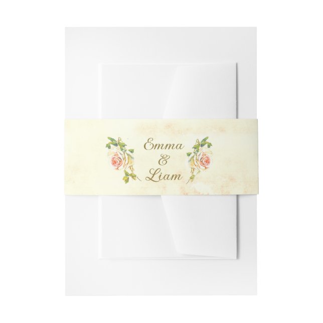 Antique Rose Collection Belly Band Invitation Belly Band (Front Example)