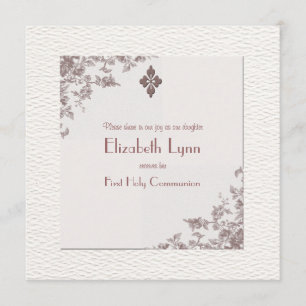 Antique Rose Corners Religious Invitation