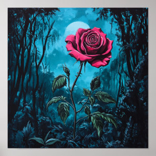 Antique Rose Flower Retro Art Room Makeover Poster
