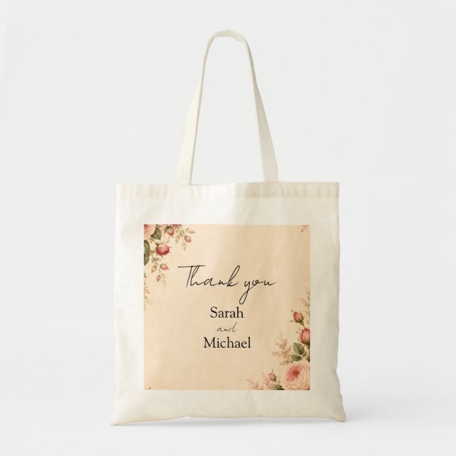 antique rose garden tote bag  (Front)