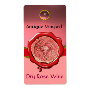 ANTIQUE ROSE GRAPE WINE RED WAX SEAL,Pink
