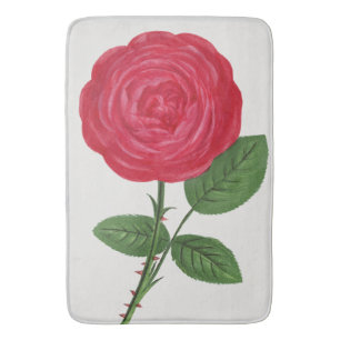 Antique Rose Lithograph, François-Frédéric Grobon Bath Mat