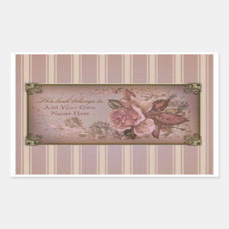 Antique Rose (pink) Bookplate Sticker