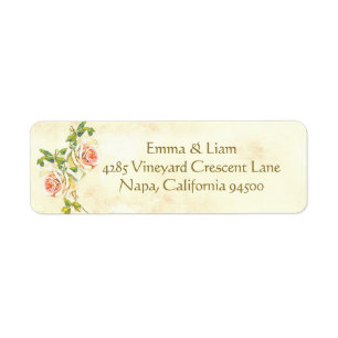 Antique Rose Return Address Labels