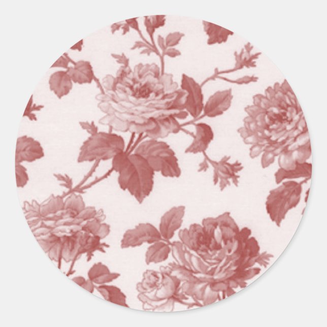 Antique Roses Classic Round Sticker (Front)