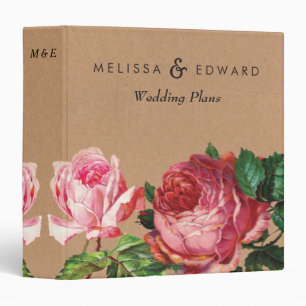 Antique Roses Personalized Wedding Planner Binder