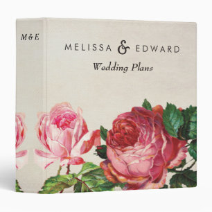 Antique Roses Personalized Wedding Planner Binder