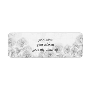 Antique roses return address labels for your text