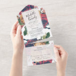 Antique Roses Vintage Boho 3 in 1 Wedding All In One Invitation<br><div class="desc">Antique colourful roses for a wonderful bohemian themed wedding. Vintage style florals. Red and pink roses. Stylish Boho wedding. 3 in 1 - All in 1 invite,  RSVP and details... .</div>