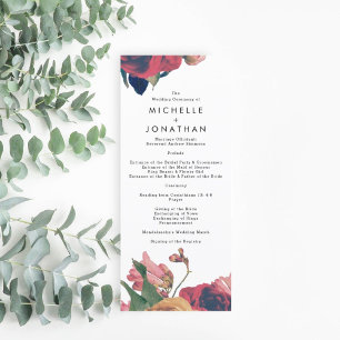 Antique Roses Vintage Boho Wedding Program