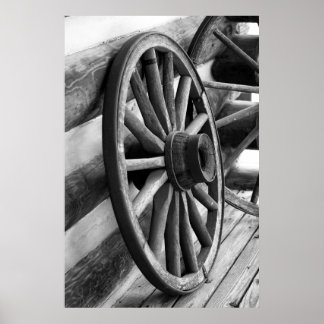Antique Roue - Poster noir et blanc
