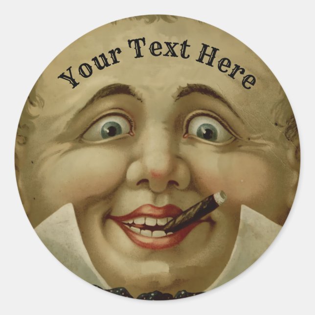 Antique Round Face Classic Round Sticker (Front)