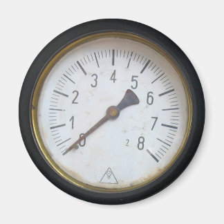 Antique Round Pressure Metre Gauge Fridge Magnet