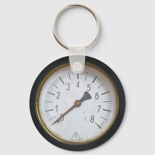 Antique Round Pressure Metre Gauge Keychain (Front)