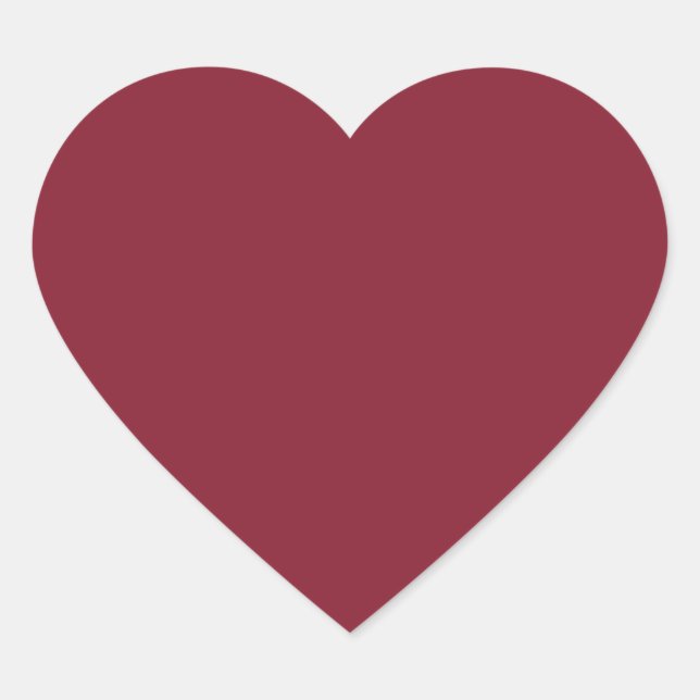 Antique Ruby (solid colour)  Heart Sticker (Front)