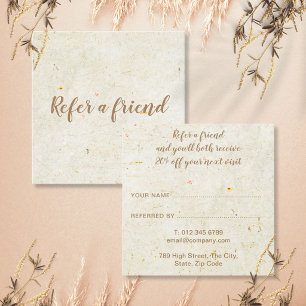 Antique Rustic Boho Elegant Script Referral Card
