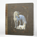 Antique Rustic Magical Unicorn and Foal Binder<br><div class="desc">This design was created though digital art. It may be personalized in the area provide or customizing by choosing the click to customize further option and changing the name, initials or words. You may also change the text colour and style or delete the text for an image only design. Contact...</div>