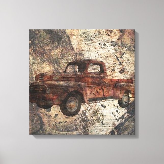 Antique Rustic Old Truck Canvas Print (Front)