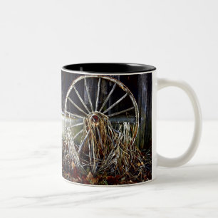 Antique Rustic Wagon Wheel Rural Art Mug