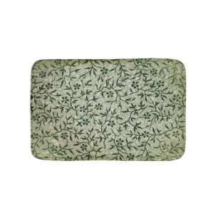 Antique Sage Green Earthy Floral Leaves & Twigs Bath Mat