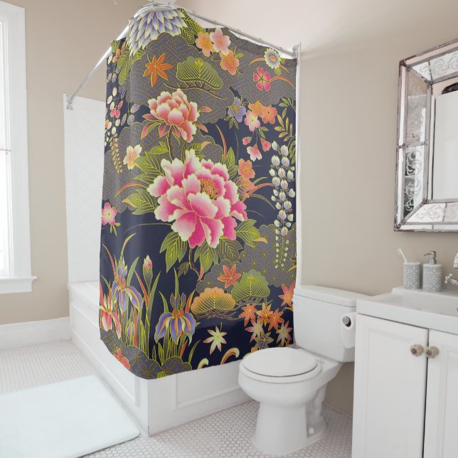 Antique Sage Green Japanese Kimono Floral Flower (In Situ)