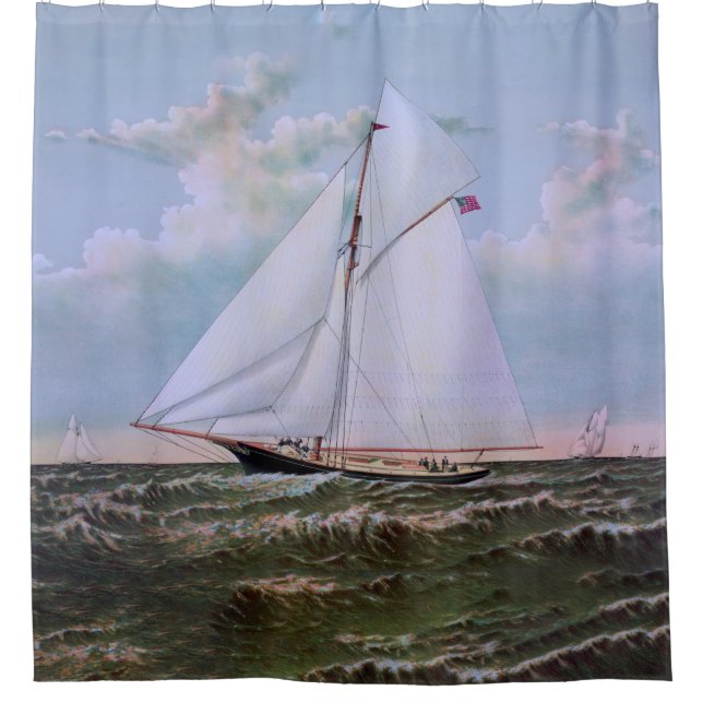 Antique Sailing Ship Sloop Yacht Sailboat Ocean (Front)
