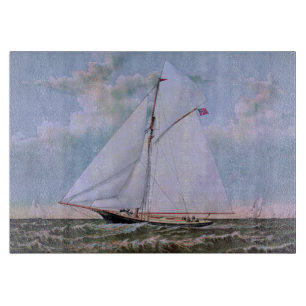 Antique Sailing Ship Sloop Yacht Sailboat Ocean Cutting Board