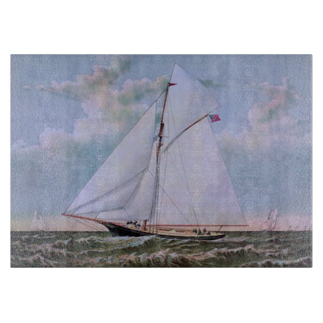 Antique Sailing Ship Sloop Yacht Sailboat Ocean Cutting Board (Front)