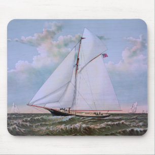 Antique Sailing Ship Sloop Yacht Sailboat Ocean Mouse Pad