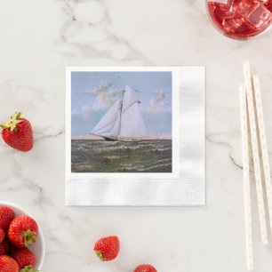 Antique Sailing Ship Sloop Yacht Sailboat Ocean Napkin