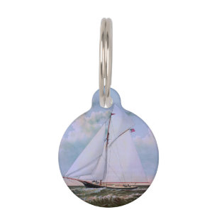 Antique Sailing Ship Sloop Yacht Sailboat Ocean Pet Tag