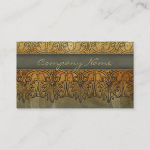 Antique Salon Spa Lace Business Card Green gold