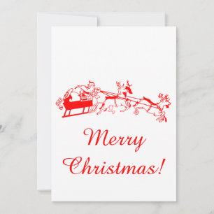 Antique Santa and Sleigh Large Christmas Gift Tag Holiday Card