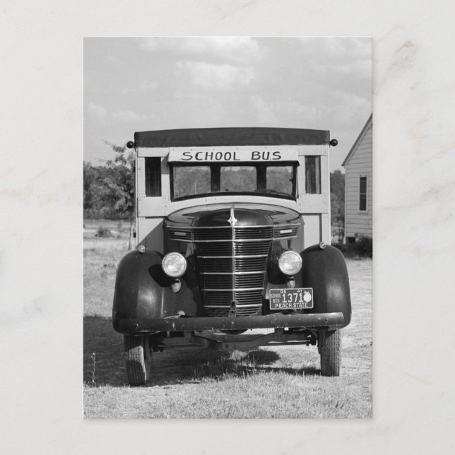 Antique School Bus, Greensboro, Georgia, 1941 Postcard (Front)