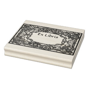 Antique Scroll Bookplate Ex Libris Rubber Stamp
