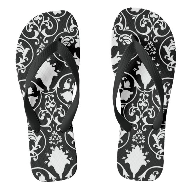 Antique scroll wallpaper 2 flip flops (Footbed)
