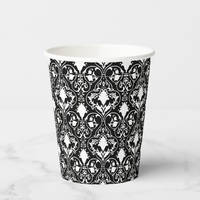 Antique scroll wallpaper 2 paper cups (Left)
