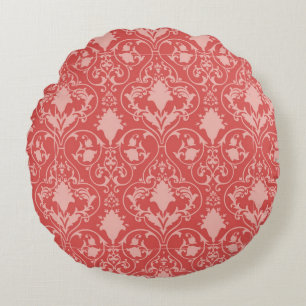 Antique scroll wallpaper 2 round pillow