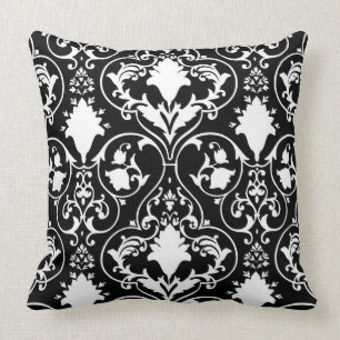 Antique scroll wallpaper throw pillow