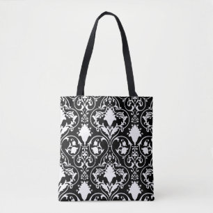 Antique scroll wallpaper tote bag