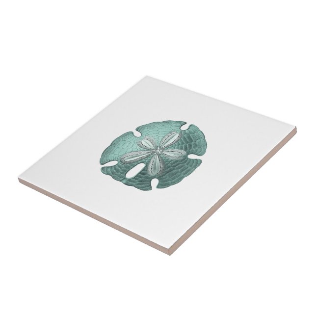 Antique Sea Sand Dollar Illustration Tile (Side)