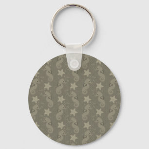 Antique Seahorse And Starfish Pattern Keychain