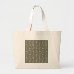 Antique Seahorse And Starfish Pattern Large Tote Bag